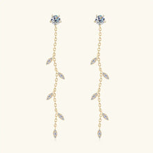 1.38 Carat Moissanite 925 Sterling Silver Leaf Earrings Earrings