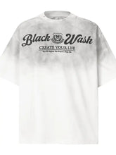 Men's Gradient Letter Round Neck T-Shirt White Mens Tops