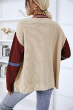 Contrast Button Up Dropped Shoulder Cardigan Woman Outerwear