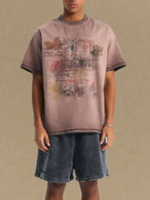 Men's Graphic Round Neck Half Sleeve T-Shirt Mens Tops