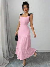 Square Neck Wide Strap Dress Casual Dresses