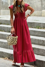 Smocked Tiered Cap Sleeve Maxi Dress Scarlet Woman Maxi Dress