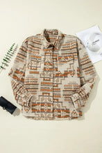 Plus Size Geometric Collared Neck Long Sleeve Jacket Woman Outerwear