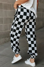 Checkered Elastic Waist Joggers Woman Pants