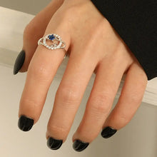 Planet Shape Inlaid Zircon 925 Sterling Silver Ring Rings