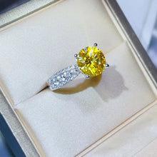3 Carat Moissanite 925 Sterling Silver Ring Yellow Fine Jewelry