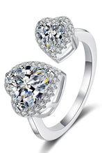 Heart-Shape Moissanite Open Ring Rings