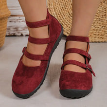 Round Toe Flats Slip-Ons Red Woman Loafers