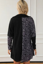 Half Button Leopard Collared Neck Blouse Woman Blouses