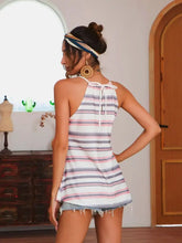 Striped Tied Curved Hem Cami Tanks & Camis