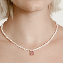 Copper Imitation Pearl Pendant Necklace Pink One Size Necklaces