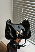Butterfly PU Leather Knotted Strap Shoulder Bag Black One Size Shoulder Bags
