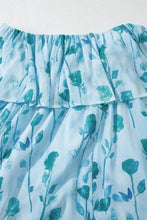 Floral Print Ruffled Side Slit Tube Top Maxi Dress Woman Maxi Dress