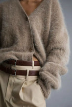 Fuzzy Button Down Long Sleeve Cardigan Cardigans