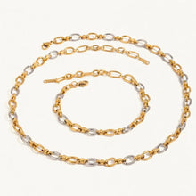 Two-Tone Chain Link Jewelry Set Fashion Jewelry