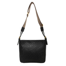 Woven Leather Shoulder Bag with Adjustable Strap Black onesize Shoulder Bags