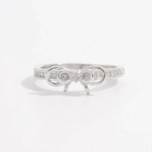 925 Sterling Silver Inlaid Zircon Bow Ring Silver Rings