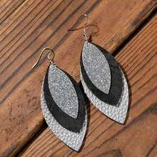 PU Leather Drop Earrings Silver One Size Earrings