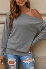 Single Shoulder Long Sleeve Sweatshirt with Zip Woman Sweatshirts