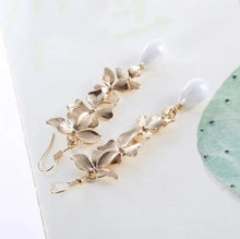 Alloy Flower Synthetic Pearl Earrings Earrings