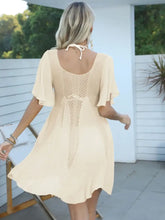 Openwork Flutter Sleeve Cover-Up Dress Swimwear Cover-Ups