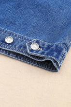 Collared Neck Button Up Denim Jacket Woman Tops
