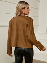 Snap Down Round Neck Jacket Woman Outerwear
