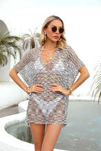 Angel Wings Openwork V-Neck Half Sleeve Cover Up Swimwear Cover-Ups