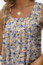 Printed Square Neck Curved Hem Tank Tanks & Camis