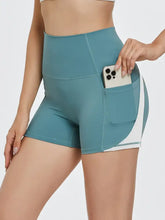 High Waist Active Shorts Turquoise Woman Activewear