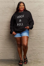 Simply Love Full Size ROCK & ROLL Round Neck Sweatshirt Woman Sweatshirts