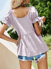 Scoop Neck Flounce Sleeve Blouse Woman Blouses