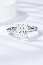 3 Carat Moissanite Platinum-Plated Side Stone Ring Silver Rings