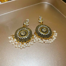 Rhinestone Alloy Bead Dangle Earrings Earrings