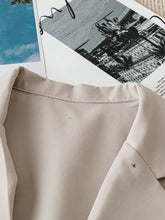 Short Sleeve Lapel Collar Solid Blazer Woman Outerwear