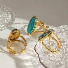 3 Piece 18K Gold-Plated Open Ring Rings