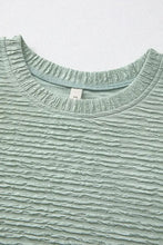 Solid Color Textured Crinkle Short Sleeve T Shirt Dress Casual Dresses