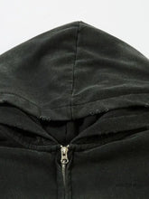 Men's Washed Zip-Up Oversized Hoodie Mens Tops