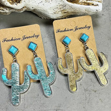 Turquoise Cactus Earrings Earrings