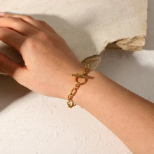 18K Gold-Plated Stainless Steel Toggle Chain Bracelet Gold One Size Bracelets