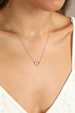 Adored Moissanite Platinum-Plated Heart Necklace Silver One Size Necklaces
