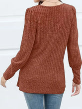 Decorative Button Square Neck Top Woman Blouses