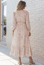 Printed Tie Front Ruffle Hem Dress Woman Maxi Dress