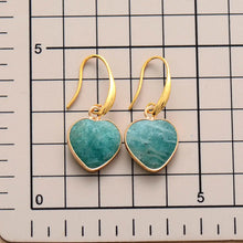 Natural Stone Heart Drop Earrings Earrings