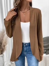 Open Front Long Sleeve Cardigan Caramel Woman Outerwear