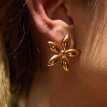 18K Gold-Plated Flower Stud Earrings Gold One Size Earrings