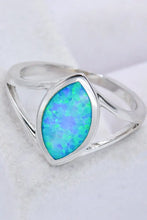 925 Sterling Silver Split Shank Opal Ring Sky Blue Rings