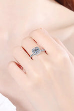 2 Carat Moissanite Square Halo Ring Rings