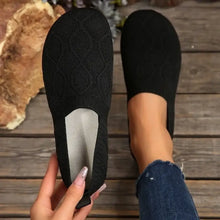 Round Toe Flats Slip-Ons Black Woman Loafers