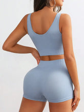 Round Neck Wide Strap Top and Shorts Active Set Woman Activewear